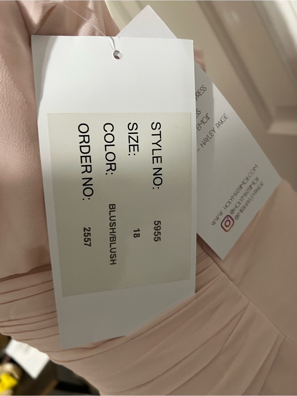 Chiffon Ruched V-Neck Maxi Dress in Light Blush - Picture 6 of 12
